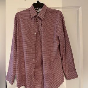 Nick Graham- Stretch Modern Fit Dress Shirt. Red gingham. Size M. Lightly worn.